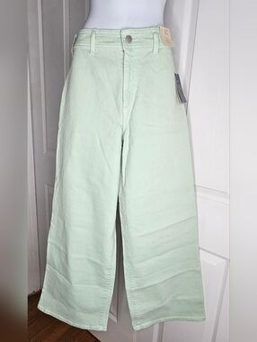 Mint Green Wide-Leg Women Jeans